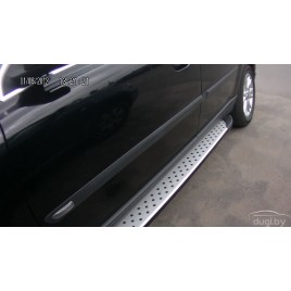 Боковые пороги (подножки) "SAPPHIRE" для Volkswagen Caravelle T5 (длинная база)